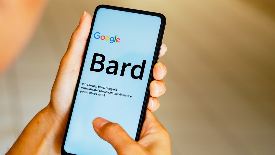 The Google Bard logo on a phone