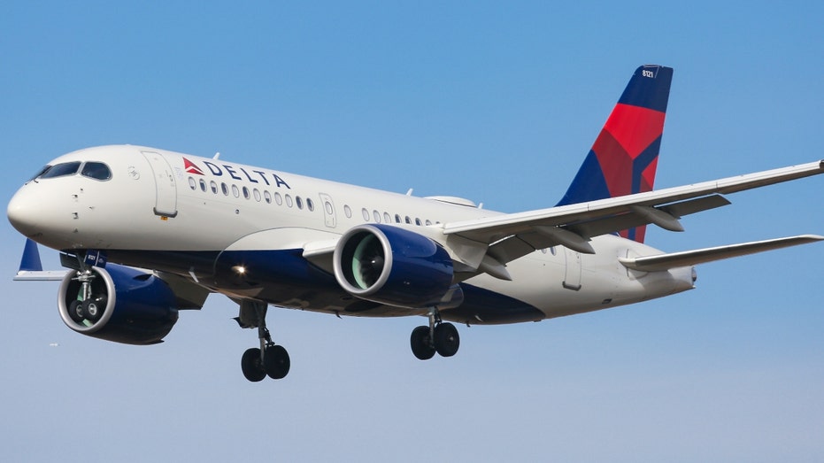 A Delta Air Lines Airbus A220-100 aircraft