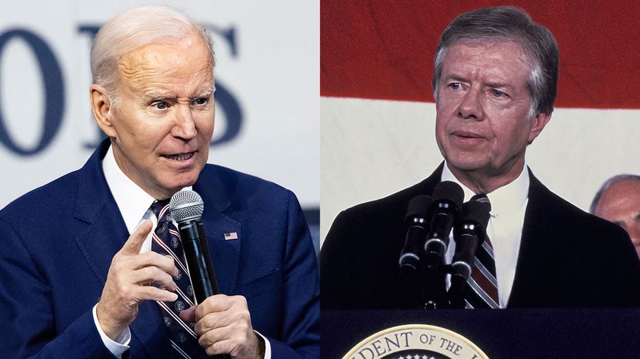 Joe Biden, Jimmy Carter split photo