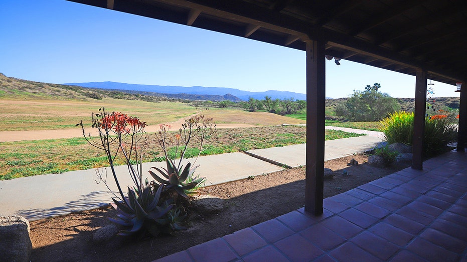 The front porch of John Wayne's ranch in California