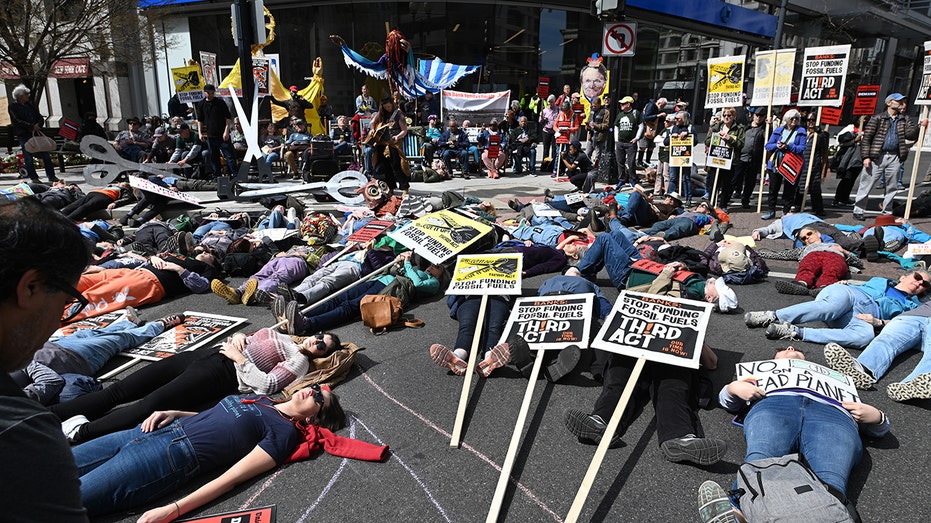 Protesters in the street