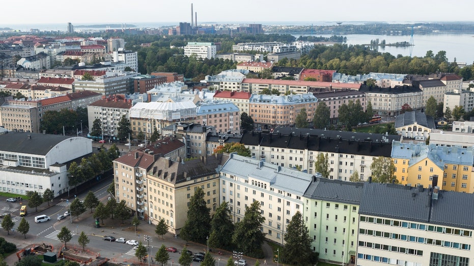 The city skyline in Helsinki, Finland