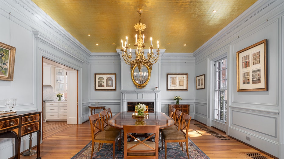 A photo of the grand dining room from Jackie Kennedy's Georgetown residence