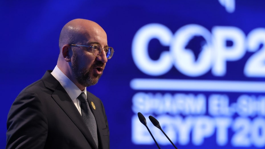 President of the European Council Charles Michel speaks in Egypt