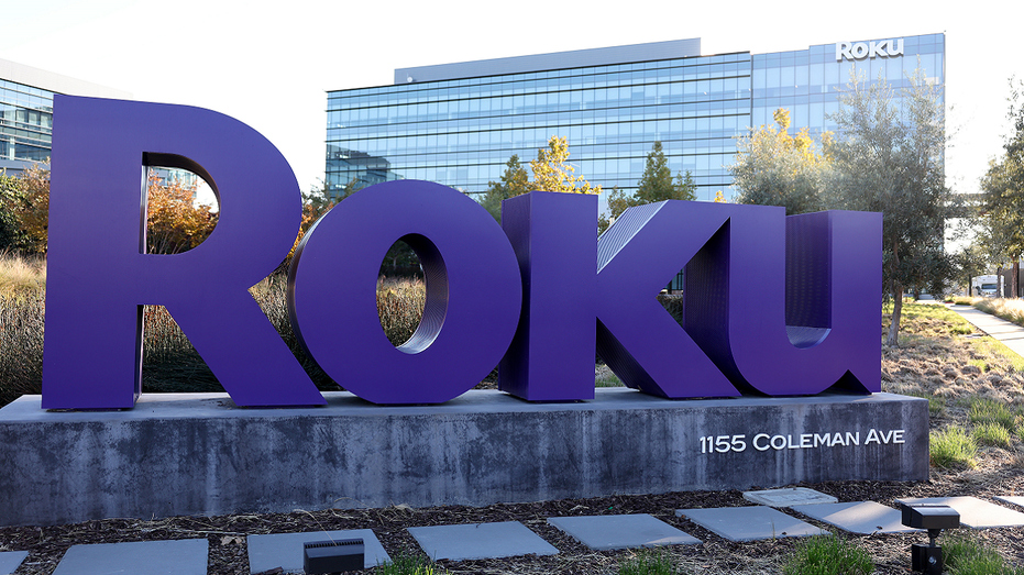Roku headquarters sign is seen in San Jose, California