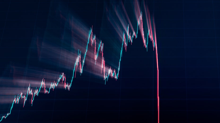 Stock market graph going down