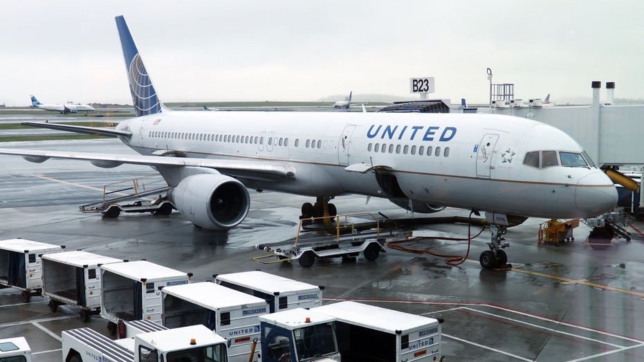United Airlines plane at Boston's Logan Airport
