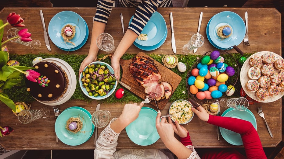 Table with Easter foods
