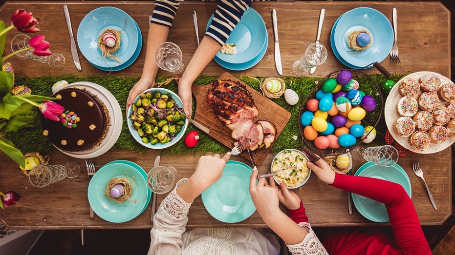 Table with Easter foods