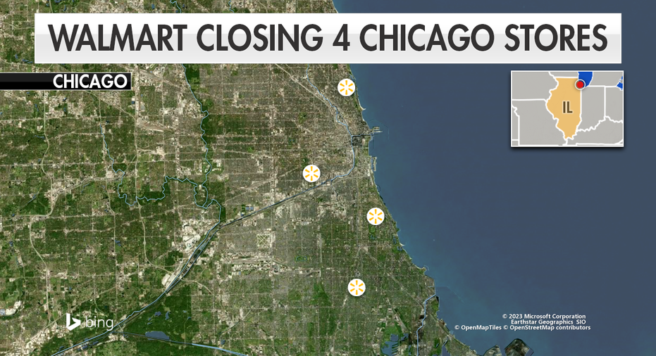 Map shows locations of 4 Walmart stores that are closing in Chicago