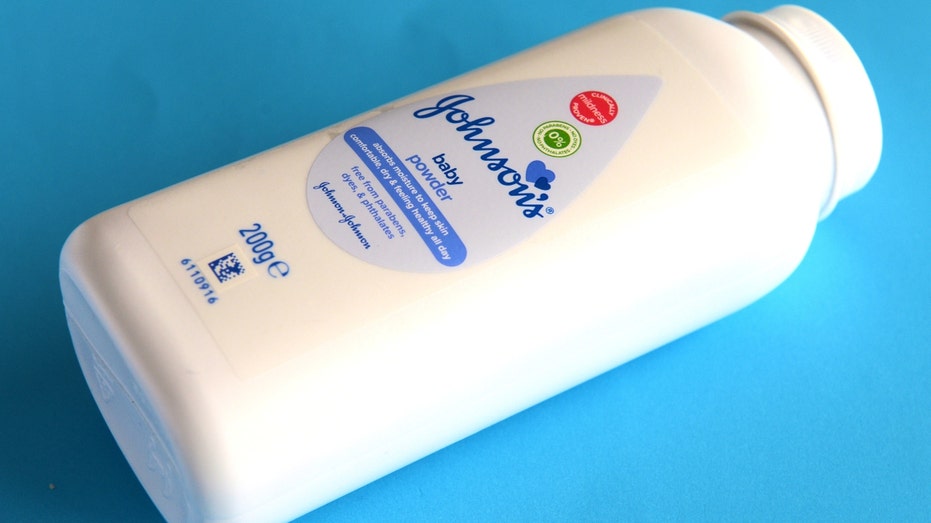 A bottle of Johnson's Baby Powder