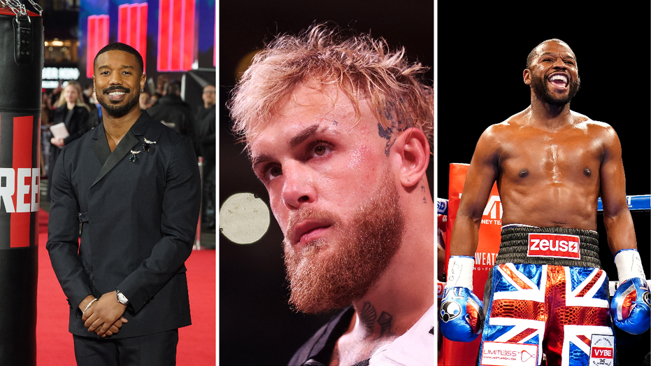 Michael B. Jordan, Jake Paul and Floyd Mayweather