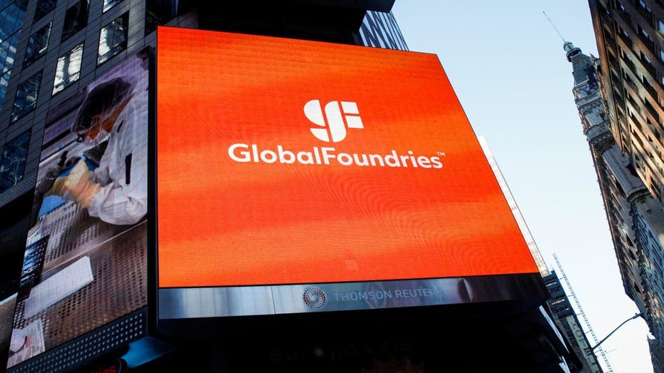 Globalfoundries logo displayed on jumbotron