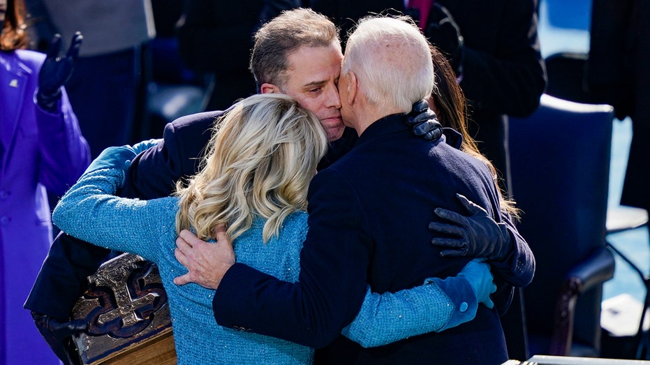 Joe and Hunter Biden hug