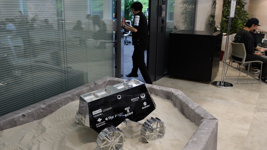 A model of a lunar roving vehicle 