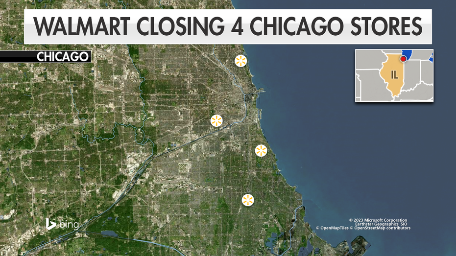 Map shows locations of 4 Walmart stores that are closing in Chicago