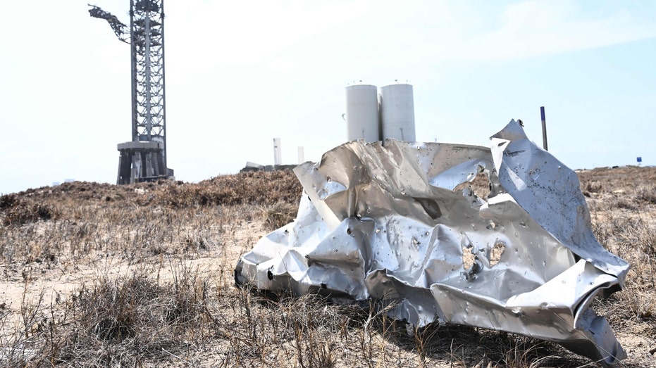 Metal debris at the Starship launch site