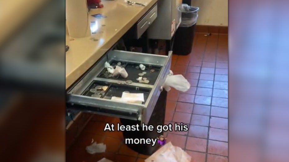 Empty cash register at Popeyes