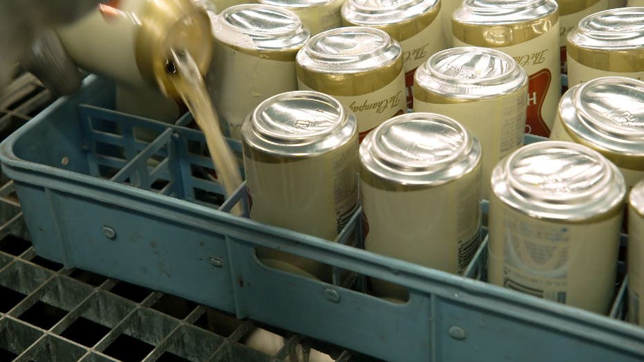 Miller High Life beer poured out at Belgian factory