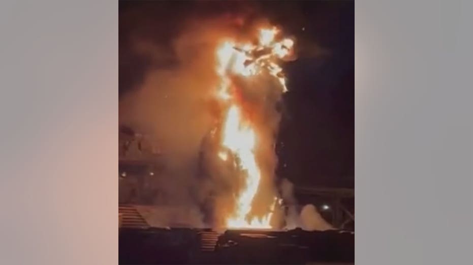 Disneyland dragon on fire