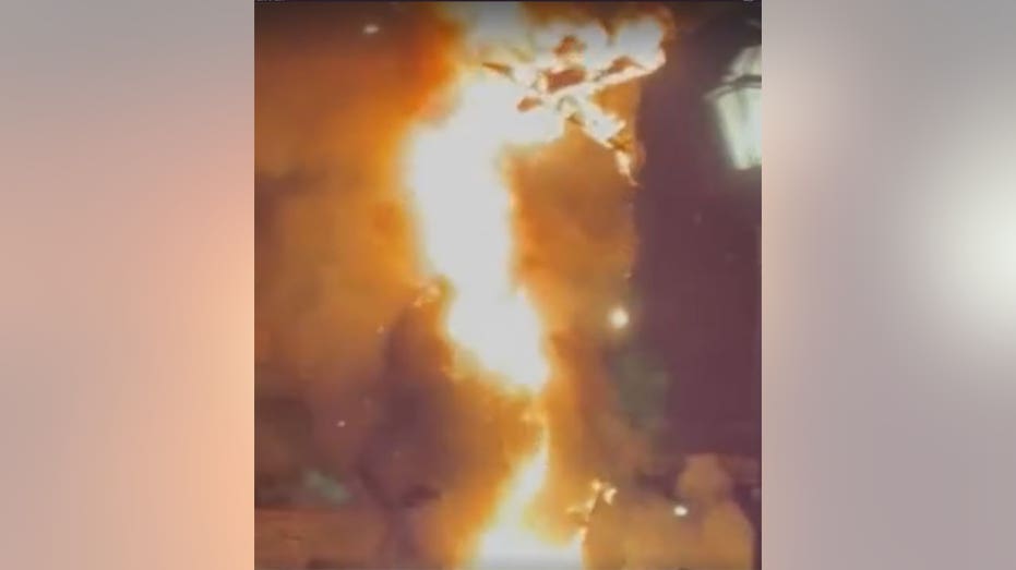 Disneyland show dragon engulfed in flames