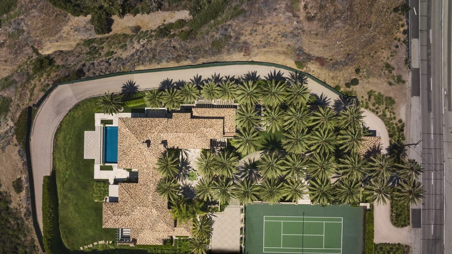 Aerial view of Cher's mansion