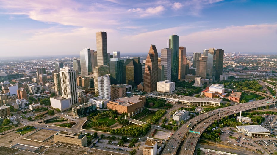 aerial view of Houston Texas downtown