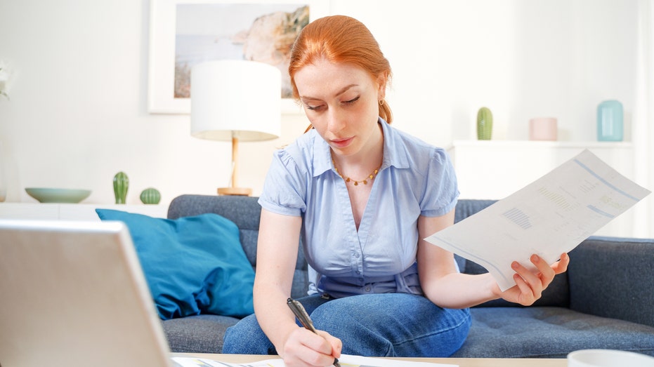 woman reviewing finances