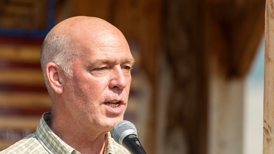 Montana Gov. Greg Gianforte giving speech