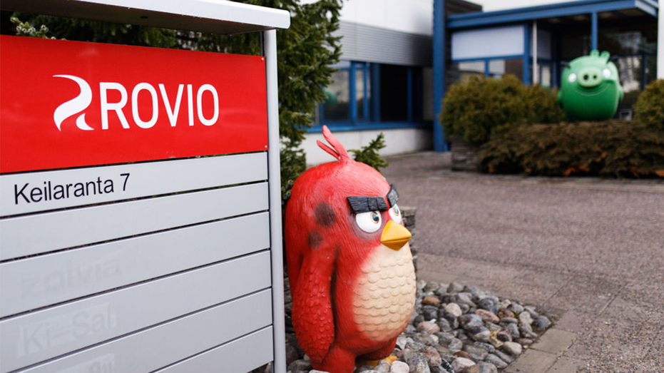 Rovio sign with an angry bird