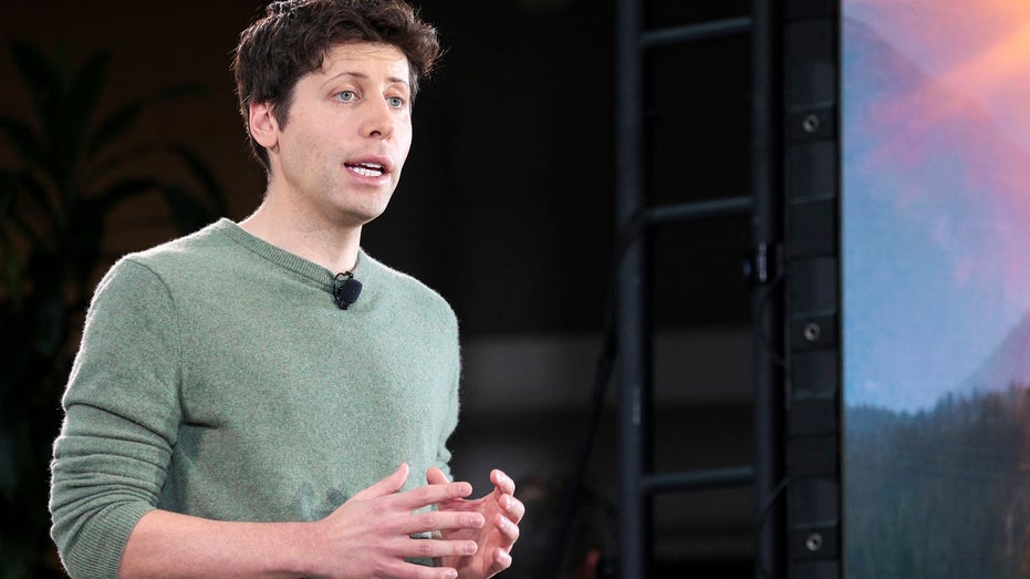 Sam Altman speaking at an event