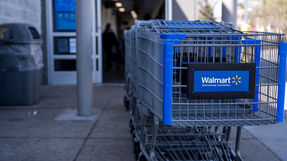 walmart carts lined up