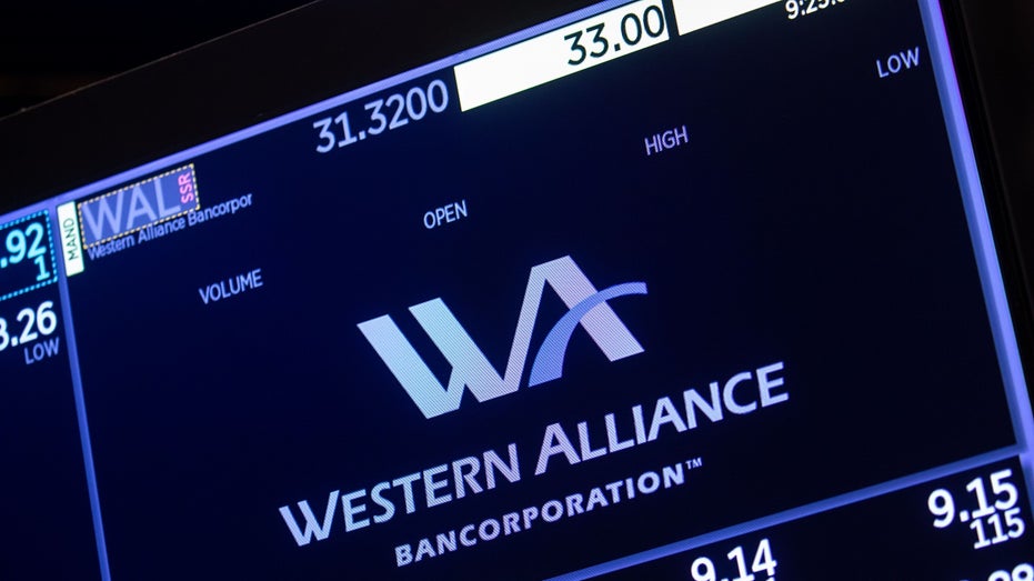 Western Alliance Bancorporation sign at New York Stock Exchange