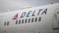 WASHINGTON D.C., UNITED STATES - FEBRUARY 16: In this photo DELTA Air Lines logo is seen on a passenger plane, in Washington D.C., United States on February 16, 2023. 