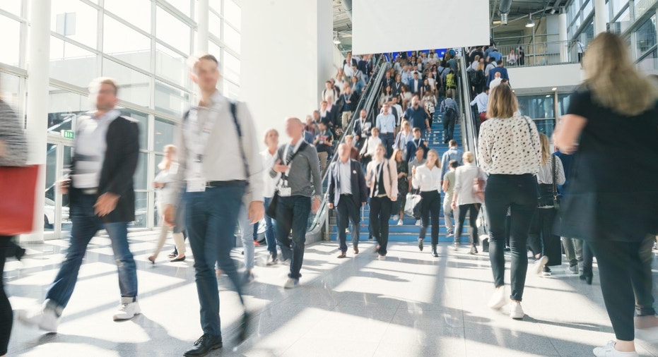 Trade show crowd