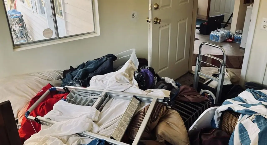 debris left inside a Maryland home