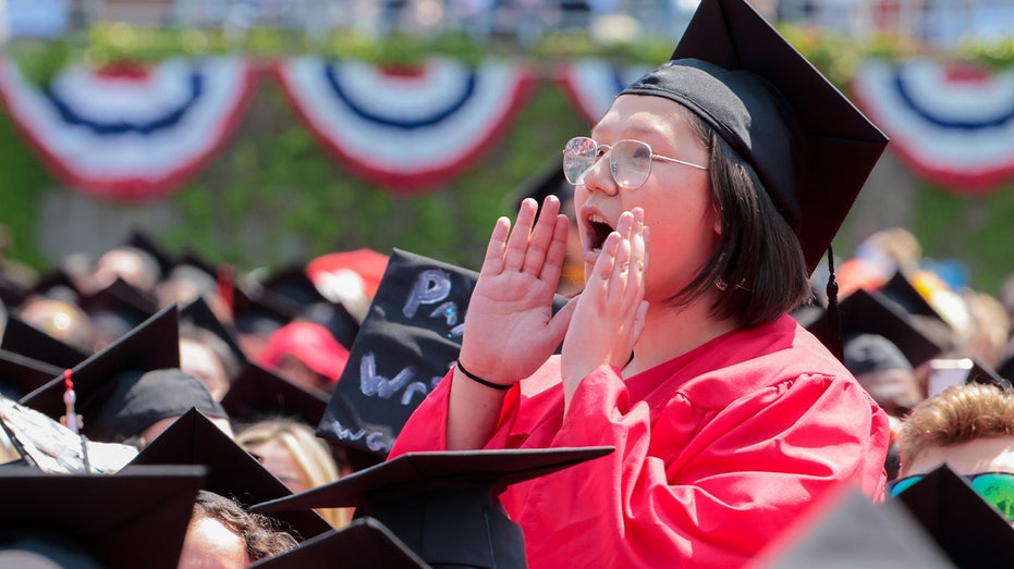 Graduating Boston University student