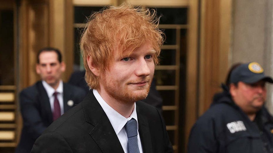 Ed Sheeran speaks to the media, after after his copyright trial at Manhattan federal court