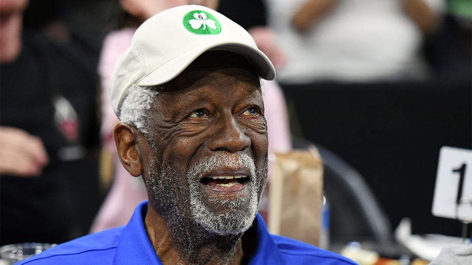 Bill Russell attends a Celtics game