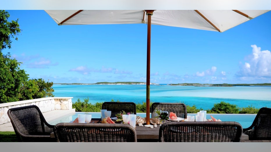 Private island pool view