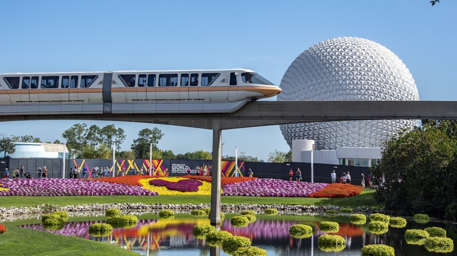 The monorail and Epcot