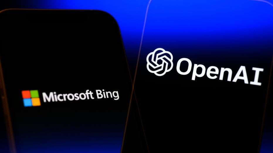 The Microsoft Bing and OpenAI ChatGPT logos