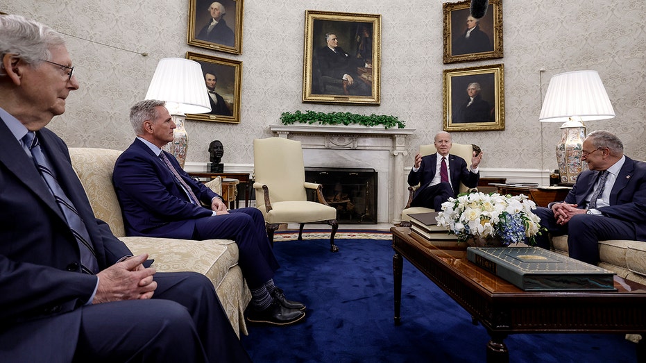 Congressional leaders meet with President Biden in the Oval Office