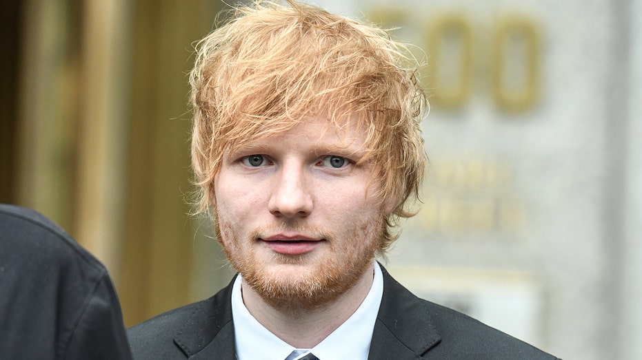 Ed Sheeran leaves Manhattan court wearing suit and tie following copyright case