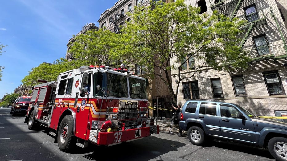 Fire truck outside Manhattan building