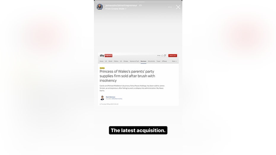 James Sinclair social media post