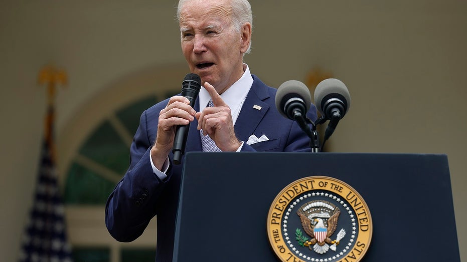 President Joe Biden speaking at the White House