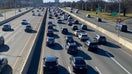 City bound traffic on the Long Island Expressway near Lefrak City, Queens, New York. (Photo by: Lindsey Nicholson/UCG/Universal Images Group via Getty Images)