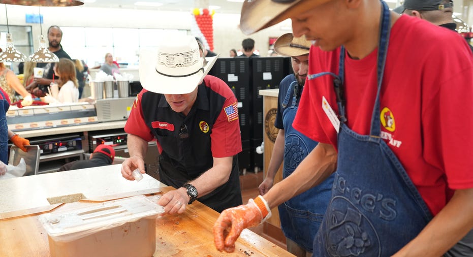 Buc-ee's pit master and BBQ team member at work