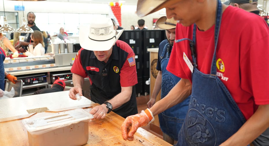 Buc-ee's pit master and BBQ team member at work